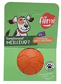 Aime - Pelota para Perro, Goma 100% Natural, Duradera, Resistente 6 cm