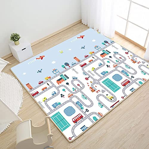 Skrsila Tappetino da Gioco per Bambini Pieghevole Tappeto XPE Tappetino per Gattonare, Reversibile, Non Tossico, Impermeabile, Antiscivolo, senza BPA, 150 x 180 x 0,5 cm