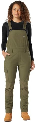 Dickies Women's Protective Bib Women s Dungarees, RINSED MILITARY GREEN, S-XXL UK