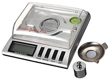 Professionelle Laborwaage, 0,001 g/20 g, tragbare Goldschmuck-Milligrammwaage, mit Tara-Funktion, Kalibriergewichte und Wiegepfannen zum Wiegen von Pillen, Edelsteinen, Schmuck