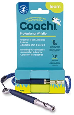 Coachi Professional Whistle, tono regolabile, suono acuto, addestramento al richiamo, leggero e compatto, cordino riflettente regolabile, cani sensibili, adatto per l’addestramento di cani e cuccioli