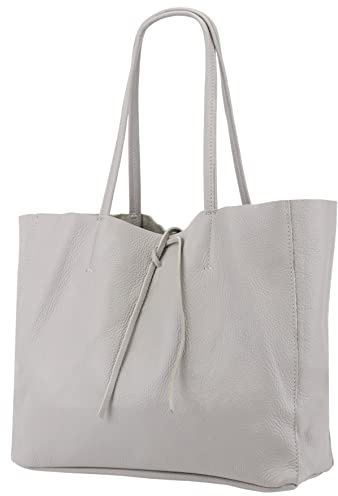 SH Leder ® Damen Echt Rindleder Shopper in Querformat mit Innentasche in vielen Farben Schultertasche Henkeltasche 30x37cm Maja G514