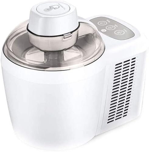 Samnuerly Mini 700 mL Ice Cream Maker Machine Soft Hard Intelligent Home Fully Automatic Gelato Sorbet Frozen Yoghurt Machine Kids DIY Homemade Professional Ice Cream Dessert Maker White Home