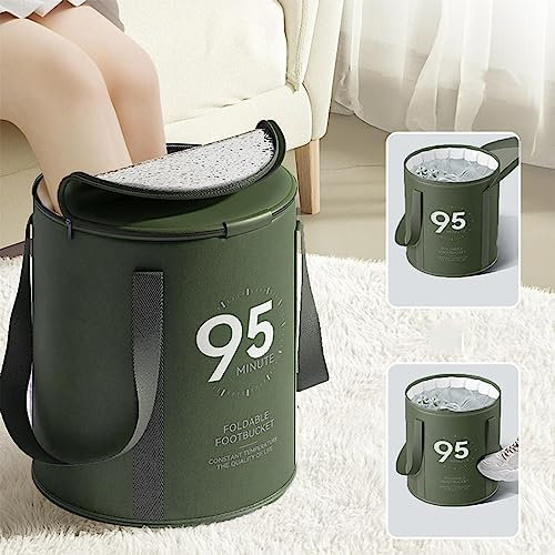 Bucket For Soaking Feet, Portable Travel Foot Bath Tub With Lid, Insulated Foot Bath Bag, Foot Spa Soaking Feet Home Pedicure Basin Outdoor Camping