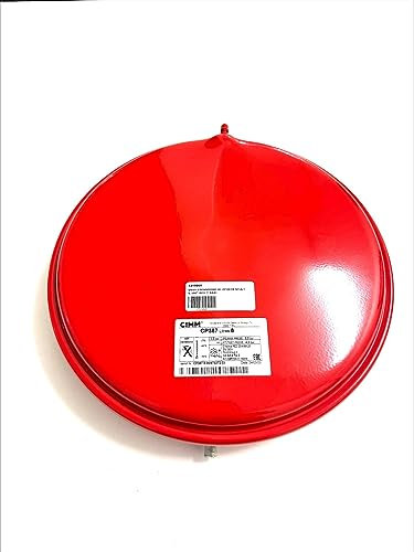 Vaso Espansione per Caldaie Murali Circolare Piatto 8 Litri Diametro 38,7 cm Attacco M14x1 Valvola 180° Adatto a Baxi JJJ005625570