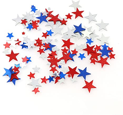 Muzrunq Tisch Konfetti rot blau weiß Twinkle Stars Tisch Konfetti 4. Juli Independence National Day Birthday Party Foil Pailletten Sprinkles Konfetti Dekorationen, 60g