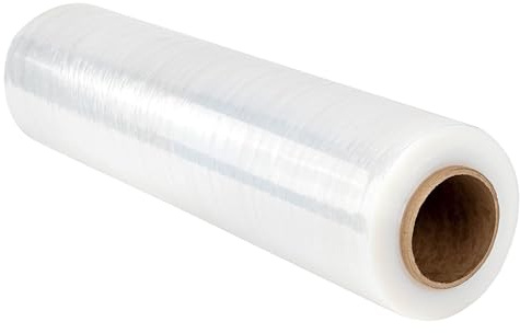 Raylu Paper - Film per imballaggio industriale e per pallettizzare, rotolo di carta film resistente in plastica ad alta elasticità per traslochi e spedizioni (Trasparente, 1 pezzo ECO)