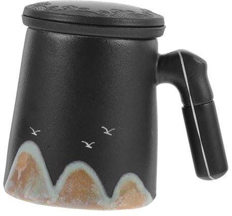 LIFKOME 1 Satz Teetasse mit Holzgriff große teetasse saftglas Weinbecher weinkelch dekorativer Becher Teetassen Mit Deckel Geschenkbox Einweichbecher Bürobecher Wasserbecher Keramik