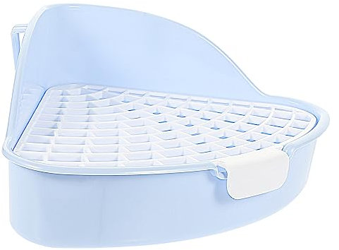 Housoutil 2stücke Bunny Litter Box Für Kleintiere Tragbare Kaninchen-Toilette Mit Abnehmbaren Gittern Für Meerschweinchen Und Hamster Langlebiges Material Cremeblau