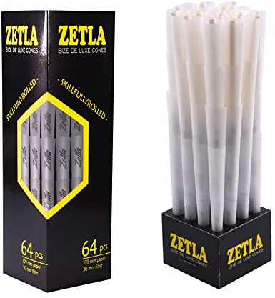 Zetla 64 Cones De Luxe Size - Vorgedrehte Joint Tubes - Conische Tubes mit Filter (109 x 30 mm) - Joint Cones De Luxe Size - Vorgedrehte Papers
