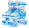 Kinder Rollschuhe für Mädchen Jungen Verstellbare, 8 Light Up Räder Quad Skates für Mädchen Jungen Kleinkind Anfänger Innen und Outdoor (Blau, S (EU28-32))