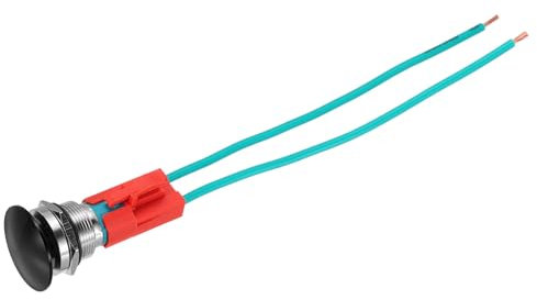 sourcing map 1 Stück 10 A 250 V AC 19 mm 3/4 Zoll Momentaner Pilzkopf-Druckknopfschalter schwarz 1NO wasserdicht IP65 SPST mit Steckdosenstecker gewölbt rund 2 Schweißfußschalter