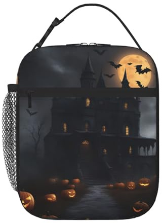WURTON Lonchera térmica de viaje con estampado gótico de Halloween, versátil para adultos, para mujeres y hombres