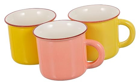 Amosfun Kids Ceramic Cup Small Coffee Mug for Children Practical Water Cups Made of Ceramic Microwave and Dishwasher Safe for Home Use 3Pcs Set