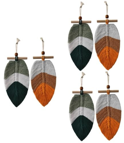 Alipis 6 Piezas Colgante Artesanal Tapiz Tejido macramé decoración de Escultura Arte de la Pared de macramé Adornos de Pared decoración Pared Colgante Tapiz macramé Mural Hilo de algodón