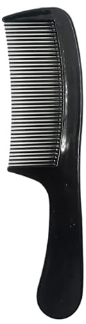 Gabri Wide Tooth Comb - Comfortable Handgrip Handle Detangler Hair Comb, Ideal for Personal, Barber, Hairdresser, Salon, Thick & Curly, Medium to Long Hair - Hair Combs (Curved Grip No.2304 20cm)