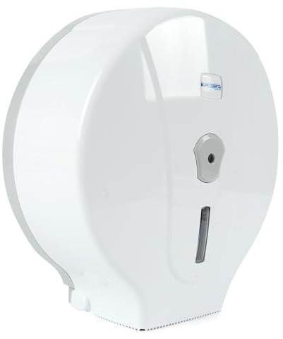 1 Stück Hygoclean Toilettenpapierspender Großrolle | Kunststoff, weiß, B: 31cm, H: 32,5cm, Tiefe: 13cm, Papierspender WC, Toilettenpapierspender, Papierabroller, Toilettenpapierhalter
