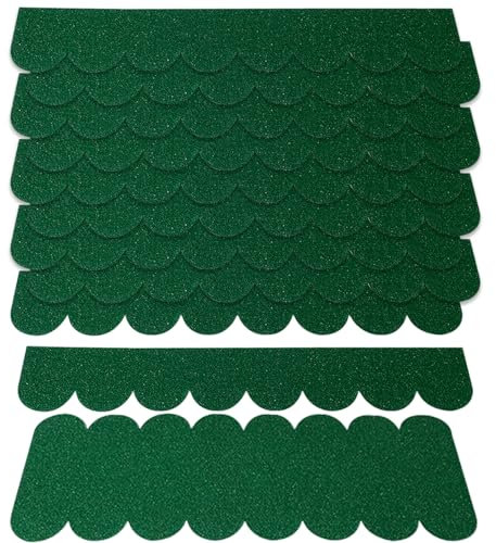 Self Adhesive Bird Roof Tiles Small Waterproof Roofs for Bird Houses Rabbit Cage Hotel for Insects (Green)