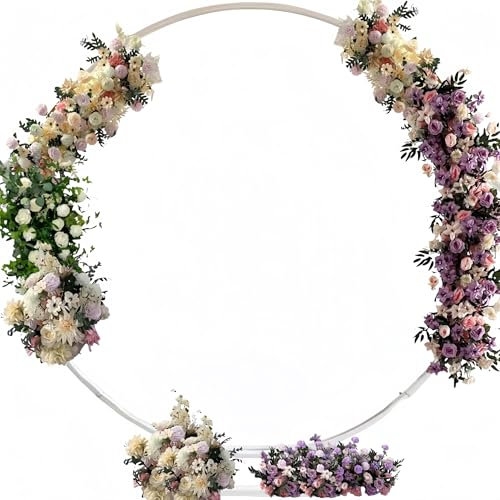 Arche de jardin ronde en métal blanc pour mariage, événements, support de fleurs décoratif robuste pour fête d'anniversaire, Noël, grande taille de 1,5 m