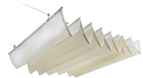 Kit de toldo retráctil para pérgola y techo con riel deslizante, tela de polietileno de alta densidad, protección UV para pérgola, terraza y patio, color blanco roto, 120 x 720 cm
