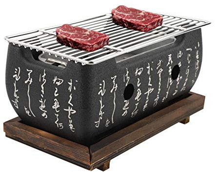Parrilla japonesa rectangular de carbón vegetal para aficionados de Yakiniku Robata Yakitori Takoyaki y barbacoa