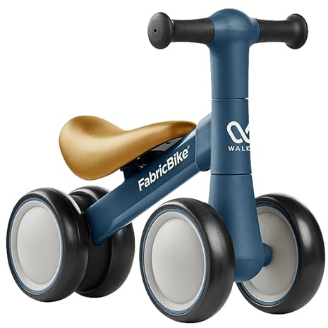 FabricBike Walker - Bicicletta senza pedali per bambini a partire da 10 mesi - Giocattolo per bambini e bambine da 10 a 24 mesi - Prima bicicletta di apprendimento per bebè piccoli (Navy)