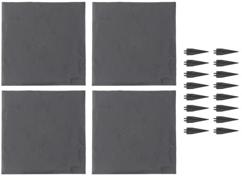 ative Trittsteine mit Erdspießen, wetterfestes Garten aus Polypropylenharz für Gehwege und Rasenflächen im Freien, 15,5 x 15,5 Zoll, 4er-Set (Quadrat)