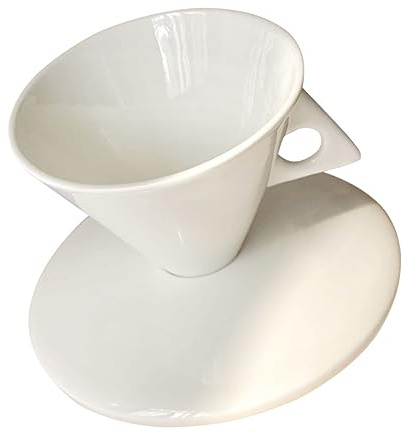 ZUNOXAZ Tasse à Café En Porcelaine 100 Ml Blanche Service Tasse En Céramique Design Simple Et Créatif Adaptée Aux Cafés Et Restaurants Lot Pratique Pour Dégustation De Thé