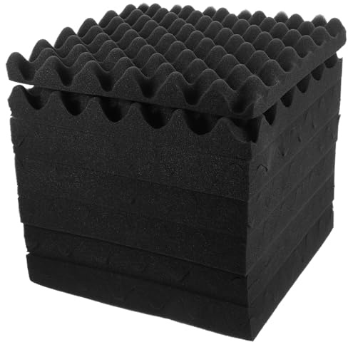 Toyvian 12 Stück Teiliges Selbstklebendes Schallschutzpaneel Hochdichter Flammhemmender Akustikschaumstoff mit Eierkamm Design Effektiven Schallabsorption und Raumakustikverbesserung