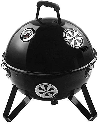 ZGHQHCDRH Grill, Dicker Holzkohle-Mehrpersonengrill aus Edelstahl for den Haushalt, tragbarer runder Picknickgrill ist stabil und langlebig, 57 x 46,7 cm