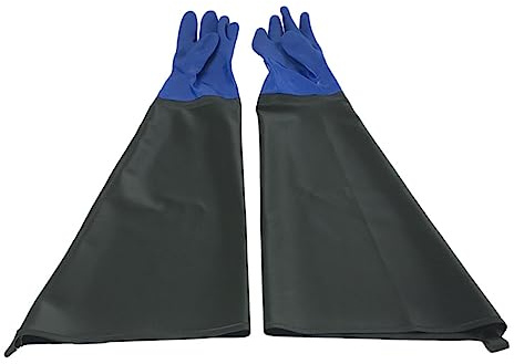 Sewroro Guantes de Goma Resistentes al Aceite y Ácidos con Recubrimiento PVC Antideslizante Extra Gruesos y Largos para Limpieza Industrial y Uso Seguro Trabajo Químico y Lavado de Platos