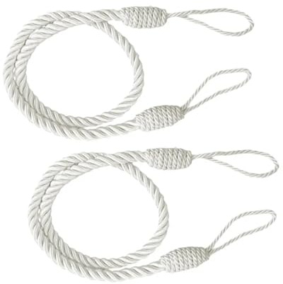 2 st rep gardinband tofs tjock tvinnad snodd hemtextil fönsterbehandlingar dekoration tillbehör(White 2)