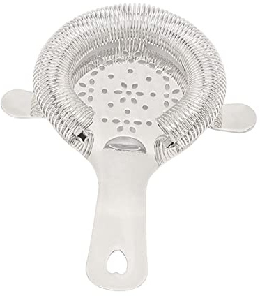 Qcwwy Passoire Hawthorne, Passoire à Cocktail en Acier Inoxydable avec Filtration Fine, Outil de Bar Facile à Utiliser pour les Barmans et les Mixologues à Domicile (SILVER)