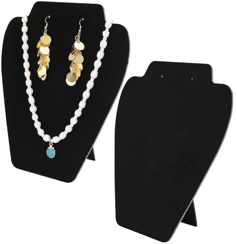 SUNNYCLUE 2 pz. Espositore per Gioielli in Velluto Nero Supporto per Carta Organizer per La Conservazione Espositore per Collane Bracciali Accessori per La Casa Forniture per Artigianato