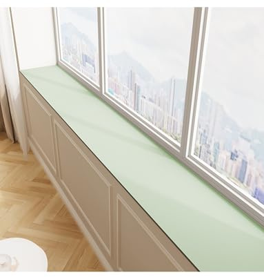 Tapete for alféizar de ventana, almohadilla estrecha ajustable, a prueba de polvo, absorbente e impermeable, protector for ventanales y balcones, tapete personalizable(Green,10x100cm)