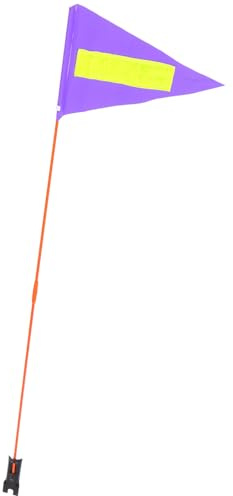 Angoily Höhenverstellbarer Fiberglas Fahnenmast mit Abnehmbarer Violetter Reflektierender Sicherheitsflagge für Kinderfahrräder Sichtbare Fahrradfahne für Sichere Fahrt