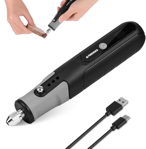 Flintronic 4.2V Amoladora Pequeña, Herramienta Rotativa, Mini Amoladora Eléctrica Bateria, Mini Amolado-ra Bateria Inalámbrica USB, 5 Niveles, 5000-25000RPM, para Grabar/Taladrar/Cortar/Esmerilar