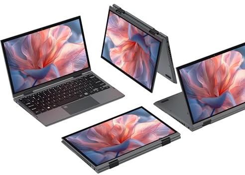 Amita PC Portable Convertible 11 Pouces, Ordinateur Tactile 2-en-1 FHD, N95 12 Gén, 16 Go RAM DDR5, M.2 SSD, Écran Pivotant 360°, Clavier Rétroéclairé, TypeC (512, Go)