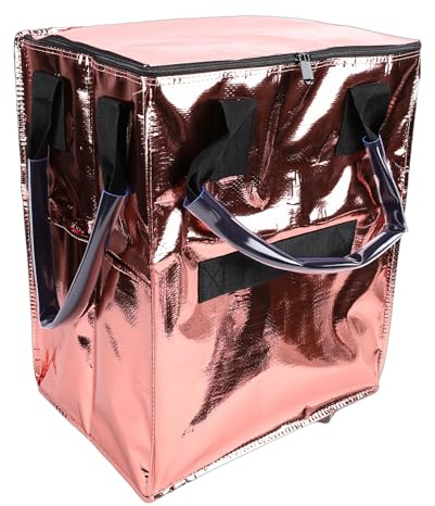 PUSOKEI Hopfällbar Rullande Shoppingväska Stark och Hållbar Hopfällbar Väska med Handtag för Shopping Tvätt Camping PP Bas Bekväm Design Lätt Material 15,75x11,81x19,69in (Rose guld)