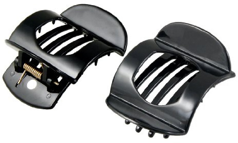 2 x schwarz Plastik Damen Barrette Haarpin Haarklammer Haar Clip Haarclip de DE de