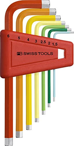 PB Swiss Tools RainBow Winkelschraubendreher-Satz Mit Kugelkopf Für Innensechskant-Schrauben, Verchromt