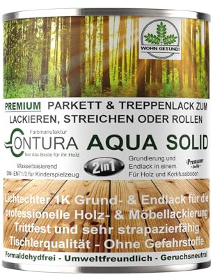 Contura Profi 2 in 1 Parkettsiegel Grundierung und Parkettlack Treppenlack Holzlack Seidenglänzend (750ml.)
