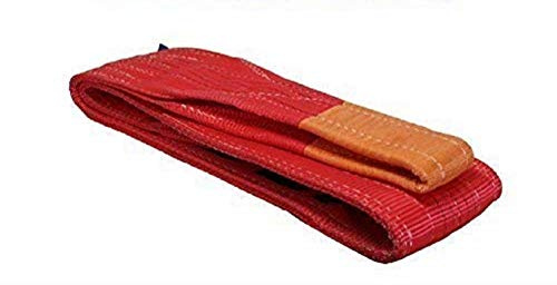 5 Tonnen Tragfähigkeit 5 Meter Länge Hebegurt Rundschlinge Hebeband Bergegurt aus Polyster mit Endschlaufen für Kran, Abschleppen Rot
