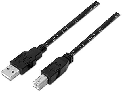 AISENS A101-0007 - Cable USB 2.0 Impresora de 3 m, Color Negro
