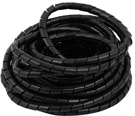 sourcing map Flexibles Spiralschlauch Kabelschutz Spiralhülle 3.5M Lang 8mm Durchm. Schwarz