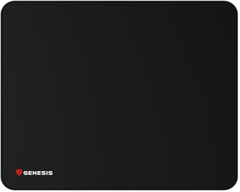 Genesis Carbon 500 XL Logo Gaming Mauspad 500 × 400 mm – Großes Mousepad mit Speed-Oberfläche, Rutschfester Gummibasis, vernähten Kanten, wasserabweisend, für optische & Laser-Mäuse, Schwarz