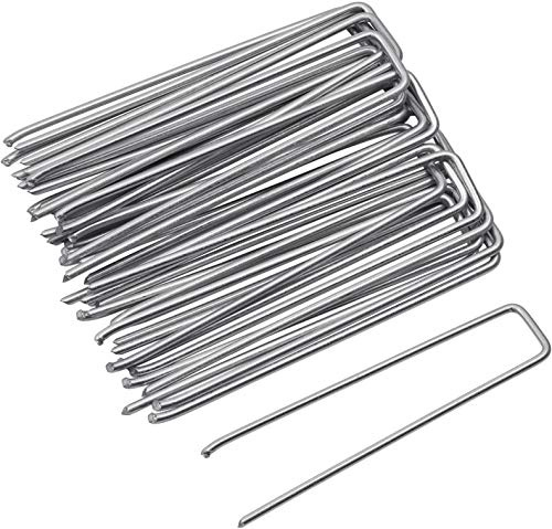 Meister 150 x 20 mm – Acier galvanisé à chaud – 25 pièces dans un kit pratique – Convient pour les films, filets – pour fixation de piquets pour toison de jardin/ancrage au sol / 9962900