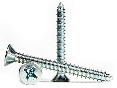 5.5mm x 60mm Phillips Countersunk Self Tapping Screws Steel Tappers (Pack of 20) B03BCD