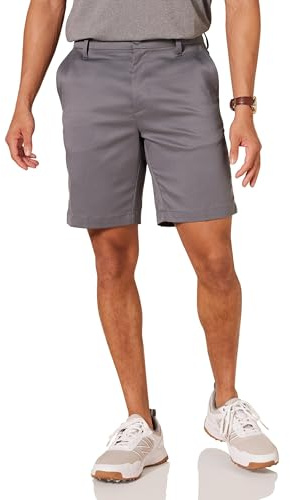 Amazon Essentials Short de Golf Extensible, Coupe Ajustée Homme, Gris, 34W