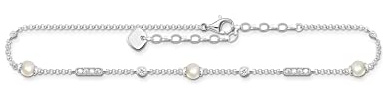 Thomas Sabo Anklet with Pearls and White Stones Silver 925 Sterling Silver